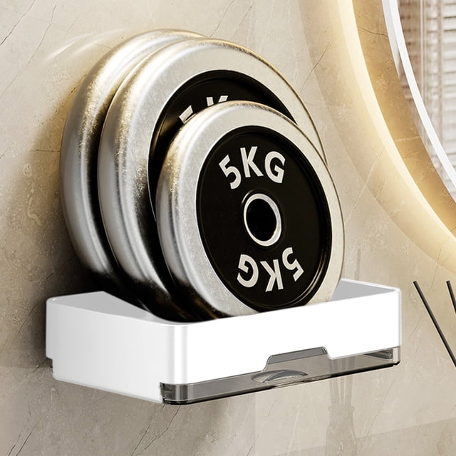 Vrorvz Non punch Wall mounted Soap Box with Double Drainage and Bonus Hooks for Easy Installation and Maintenance Long Lasting Waterproof Design Suit for Smooth Bathroom Surfaces