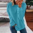 thumbnail image 2 of Chandails de Compression à Manches Longues pour Femmes Col Ras du Cou Unis Plus Chandail Surdimensionné Coupe Ample Pulls Tendance Hauts Légers pour Femmes Grande Taille Gris m, 2 of 5