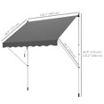 thumbnail image 3 of Outsunny Auvent Rétractable Manuel 10 X 5 Pi, Auvent Pare-Soleil pour Patio, Gris, 3 of 10