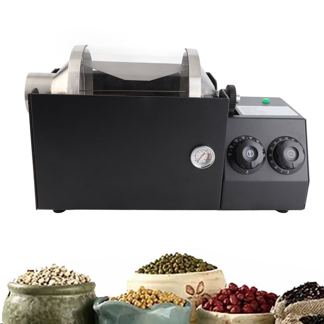 Glass Coffee Bean Roaster, Adjustable Temperature Automatic Roaster with Timer, Built in Copper Wire Motor, Suitable for a Variety of Foods, 60 200 degrees Celsius Heating