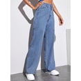 thumbnail image 3 of U.Vomade Jeans Taille Haute pour Femmes Jeans à Jambe Grand pour Dames, 3 of 6