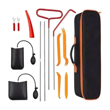 Professional Auto Door and Window Alignment Kit with 65" Adjustable Steel Rod, Air Wedge Pumps, and Trim Removal Tools