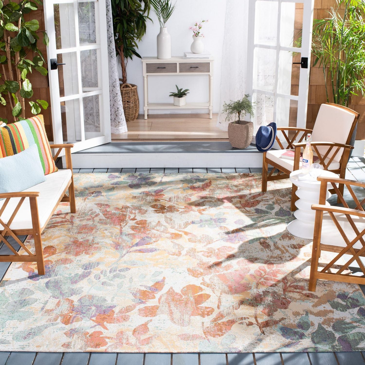 SAFAVIEH Barbados Andy Tapis Floral Intérieur/Extérieur