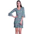 thumbnail image 1 of Moomaya Robe Courte Imprimée pour Femmes, Manches Évasées, Coupe Droite, Robes pour Femmes, Vêtements d'Été Décontractés, 1 of 6