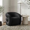 thumbnail image 2 of Meridian Furniture Roxbury Black Velvet Accent Chair, 2 of 14