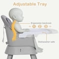 thumbnail image 4 of AILEEKISS 8 in 1 Baby High Chair, Toddler Dining Booster Seat for Eating, Light Grey, 4 of 9