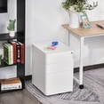 thumbnail image 2 of Vinsetto 3 Drawer File Cabinet Steel Lockable Filing Cabinet with Wheels, 2 of 10