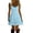 #0070-Blue, variant on Uootdi Sundresses for Women V Neck Sleeveless Ruffle Hem Dresses Soft Comfy Flowy Mini Dresses Summer Vacation Daily Wear Gift