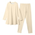 thumbnail image 4 of WENXIAOO Ensemble de Pyjama pour Fille 2 Pcs Robe à Manches Longues avec Pantalon Ensemble de Pyjama Classique Pyjama pour Filles Taille 9-10 Ans, 4 of 6
