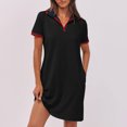 thumbnail image 3 of Dvprdro Robes pour Femmes Mode Classique Manches Courtes Mini Robe Décontractée Été Tennis Golf avec Poches, 3 of 5