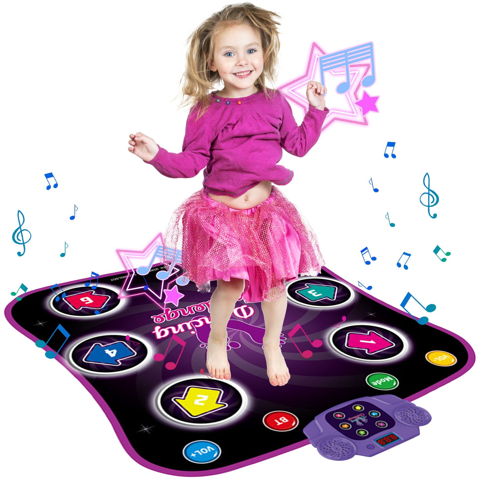 Acelufly Double Tapis de Danse Fille, Électronique pour TV, Antidérapant pour Enfants, Adultes, Cadeaux pour Filles et Garçons (Gris