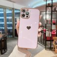 thumbnail image 1 of For iPhone Case,Cute Glitter Plating Loving Heart Pattern Side Print Design for Girls Women,Luxurly Screen Camera Protection Shockproof Soft Bumper Silicone Cover, 1 of 6