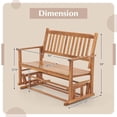 thumbnail image 3 of Gymax Patio Glider Loveseat Chair Swing Rocking Bench w/ Curved Backrest & Slatted Seat Natural, 3 of 6