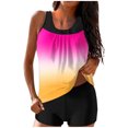 thumbnail image 3 of UPPADA 2 Piece Full Coverage Swimsuits for Women Floral Athleti Crewneck Bathing Suits High Waisted Tummy Control Modest Swimwear Comfy Tankini Top with Shorts Womens Tummy Control Tankini Yellow,2xl, 3 of 6