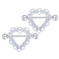 thumbnail image 1 of Milaget 2 Pcs 14G Anneaux de Tétine en Forme de Cœur Perçage du Corps Anneaux de Tétine Bijoux, 1 of 4
