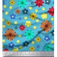 thumbnail image 1 of Soimoi Poly Georgette Fabric Colorful Flowers Clip Art Decor Fabric Printed Yard 42 Inch Wide, 1 of 3