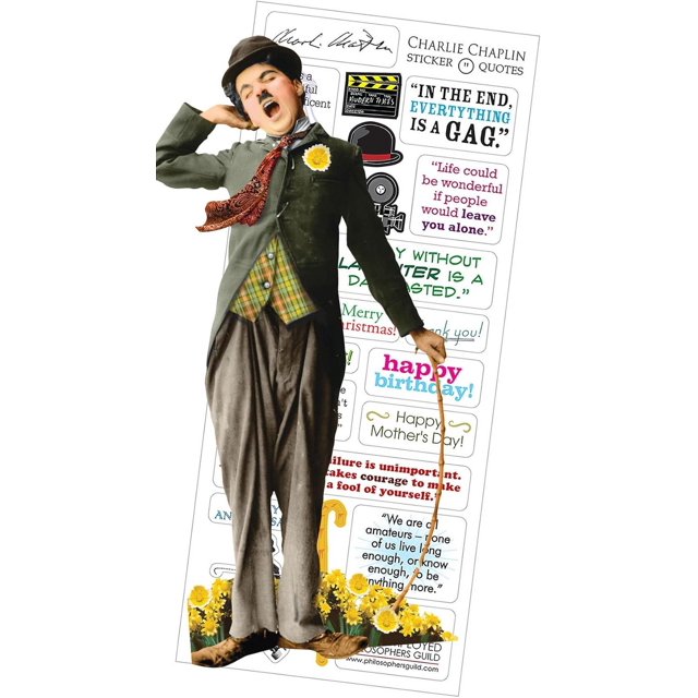 Charlie Chaplin Quotable Notable - Greeting Card and Sticker Sheet - Envelope Included
