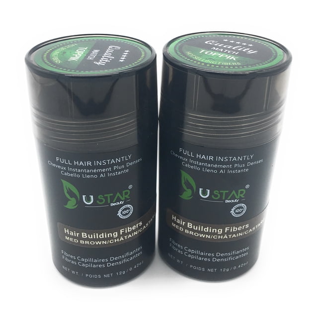 Lot de 2 - Fibres Créatives pour Cheveux Ustar Brun Moyen.42oz