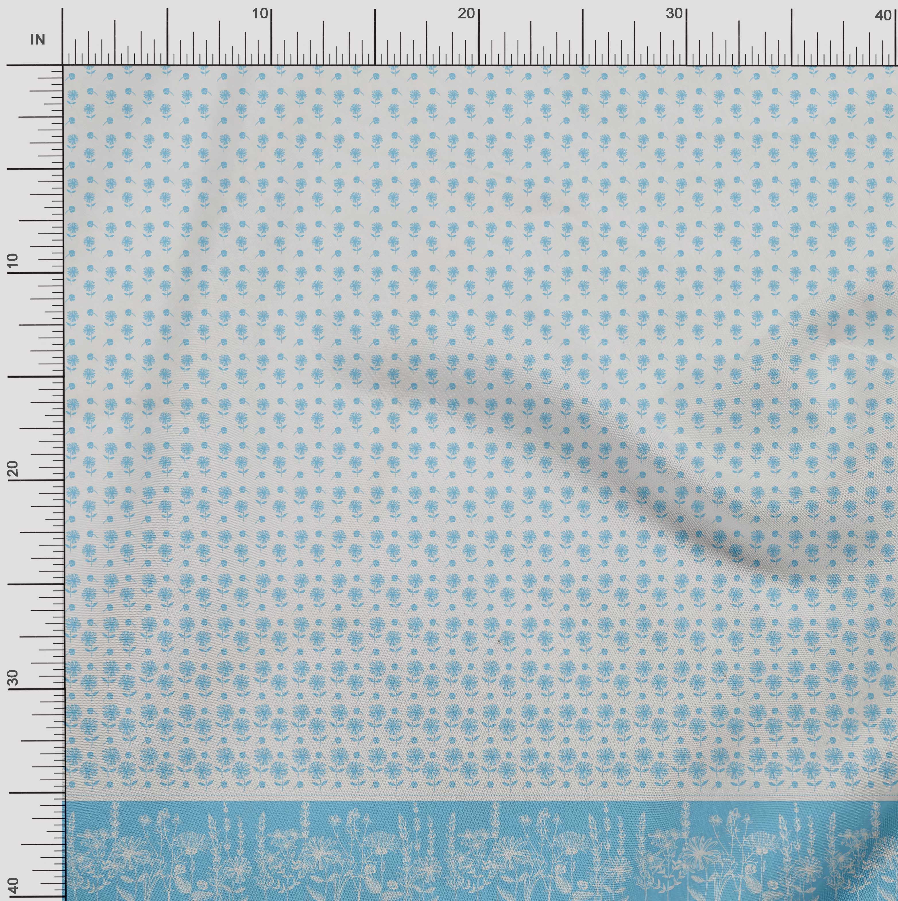 Soimoi Polyester Crepe Fabric Bud & Floral Panel Printed Craft Fabric by The Yard 52 Inch Wide