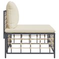 thumbnail image 2 of vidaXL Garden Middle Sofa with Beige Cushions Poly Rattan, 2 of 4