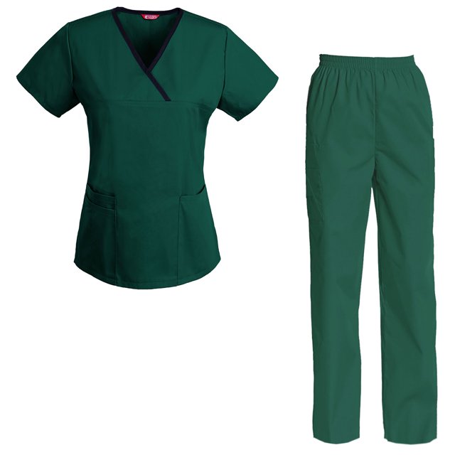 Women's Scrubs Set Scrub Top and Pants Scrubs Set
