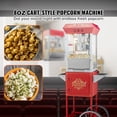 thumbnail image 2 of KFFKFF Popcorn Machine with Trolley, 850W Popcorn Cooking Device, 8 Oz Container Produces 48 Servings per Cycle, Popcorn Creator Fitted with Hardened Glass, Comes with 4 Ladles, Ruby, 2 of 9