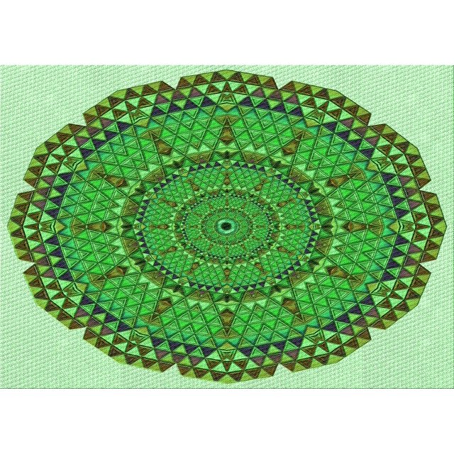 Ahgly Tapis Rectangulaire Lavable en Machine Intérieur Vert Jade Transitionnel, 4 Pieds x 6 Pieds