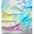 thumbnail image 1 of Soimoi Green Rayon Fabric Flower Watercolor Print Fabric by the Yard 42 Inch Wide, 1 of 3