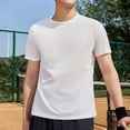 thumbnail image 1 of Styesk T Shirts for Man Solid-Color Casual Elastic Sports Short Sleeved Round-Neck Blouses, 1 of 5