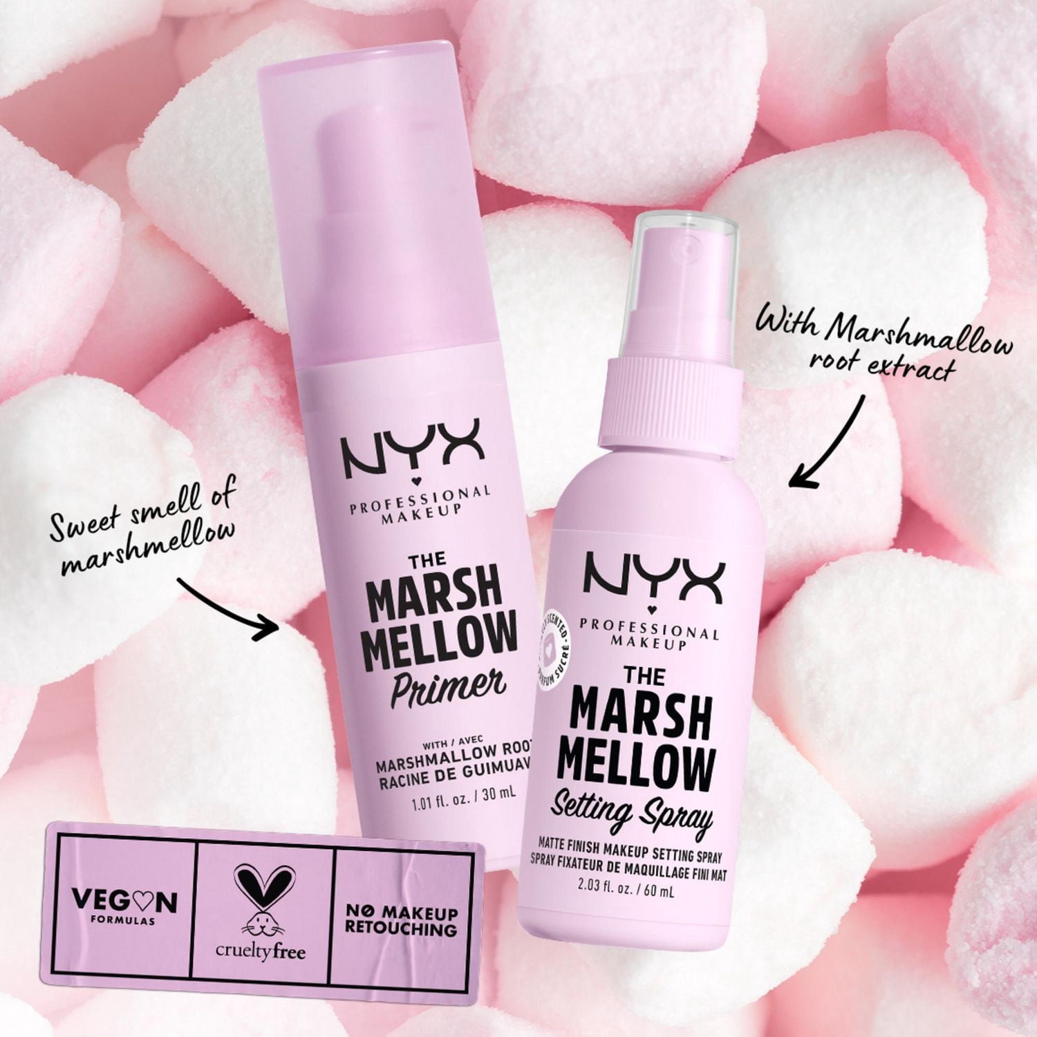 Nyx Professional Makeup, Base de teint floutante Marshmellow, Base de teint multi-fonctions, Formule végane, Multi-bénéfices 10 en 1
