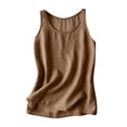 thumbnail image 1 of Plebaso Camisoles pour Femmes en Coton et Lin Sans Manches à Col Rond Blouses Décontractées Amples d'Été T-Shirts Basiques, 1 of 3