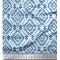 thumbnail image 1 of Soimoi Velvet Fabric Ethnic Ikat Print Sewing Fabric Yard 58 Inch Wide, 1 of 3