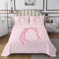 thumbnail image 1 of Erosebridal Plaid Initial C Coverlet Set Queen, Kawaii Ribbon Bedding Set, Cartoon Bow Decor 3pcs, 1 of 5