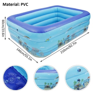 Piscine gonflable enfant 110 cm rectangulaire, piscine d'été pour bébé et jeux aquatiques jardin