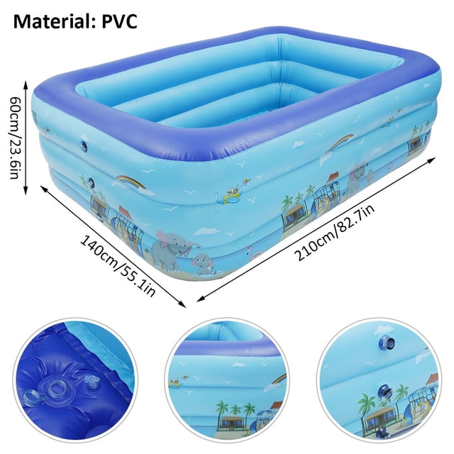 MesaSe ” Inflatable Swimming Pool Padding Swim Centre Pools Children Bathing Tub Rectangular for Kids Adults Family Indoor Outdoor Garden Toys Game Above Ground Backyard Garden Summer