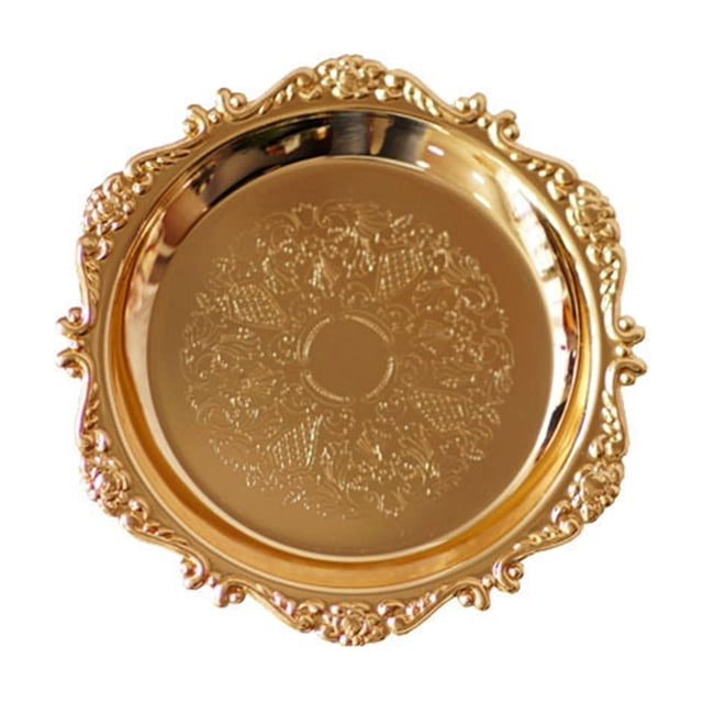 Small Decorative Metal Tray for Jewelry Storage Photo Props and Dessert Display 10 cm x 10 cm x 1 cm Silver Finish