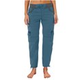 thumbnail image 3 of Jsaierl Womens Casual Loose Cargo Pants Elastic Waist Drawstring Plus Size Pants Comfy Adjustable Leg Opening Straight Leg Pants with Pockets, 3 of 6