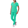 thumbnail image 1 of Adar Addition Go-Basic Scrub Set For Women - Slim V-Neck Scrub Top & Skinny Cargo Scrub Pants, 1 of 7