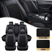 ALLTIMES For Toyota Camry Car Seat Cover Full Set PU Leather 5 Seat Cushion Protector for All Season