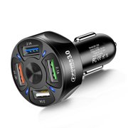 Car Charger, 4 in 1 Car Charger Adapter 7A 35W USB Quick Charge Device with LED Light for 12-32V Car SUV Off-Road Vehicle
