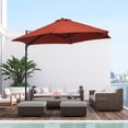 thumbnail image 2 of Outsunny Parasol de Patio Offset 8,5 Pi Rotation 360° Cantilever, Rouge, 2 of 10
