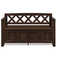 thumbnail image 3 of SIMPLIHOME Amherst SOLID WOOD 48 inch Wide Entryway Storage Bench with Safety Hinge, Multifunctional Transitional in Natural Aged Brown, 3 of 5