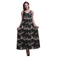 thumbnail image 1 of Bimba Rayon Bird Womens Adjustable Spaghetti Strap Long Maxi Print Dress Bohemian-XSmall, 1 of 5