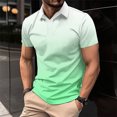 thumbnail image 1 of EOYWHK Button Up Shirts Men Business Casual Golf Shirts Gradient Color Muscle Shirts Short Sleeve Collar Work Blouse, 1 of 6