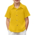 thumbnail image 1 of Chemise Décontractée à Manches Courtes pour Garçons à Boutons - Chemise d'Été Texturée Tendance pour la Plage pour Garçons de 5 à 14 Ans, 1 of 3