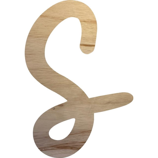 Wooden Letter S Craft Project, 4'' Tall Small Unfinished Wood Alphabet Letter, DIY