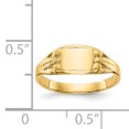 thumbnail image 3 of Bague Chevalière Rectangulaire pour Bébé en Or Jaune 14 K, 3 of 9