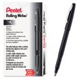 thumbnail image 3 of Pentel Rolling Writer - Stylo à Bille Roulante - Noir - 0,8 mm - Moyen (Lot de 12), 3 of 4