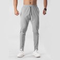 thumbnail image 3 of Ceisia Men Solid Color Loose Casual Pants Elastic Waist Drawstring Sports Gift Work Trousers, 3 of 5