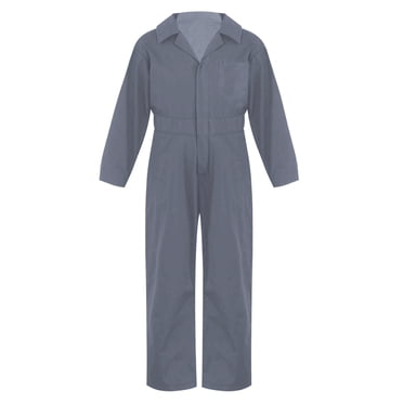 Moggemol Salopette à Manches Longues pour Enfants Garçons Filles Combinaison de Mécanicien Combinaison de Travail Combinaison Grise 16